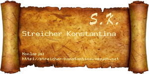 Streicher Konstantina névjegykártya